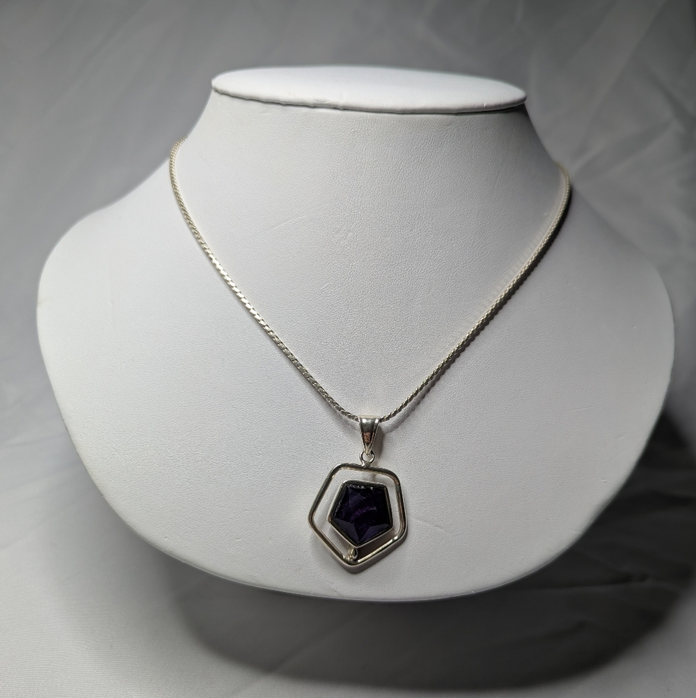 Amethyst Star Gemstone Sterling Silver Necklace